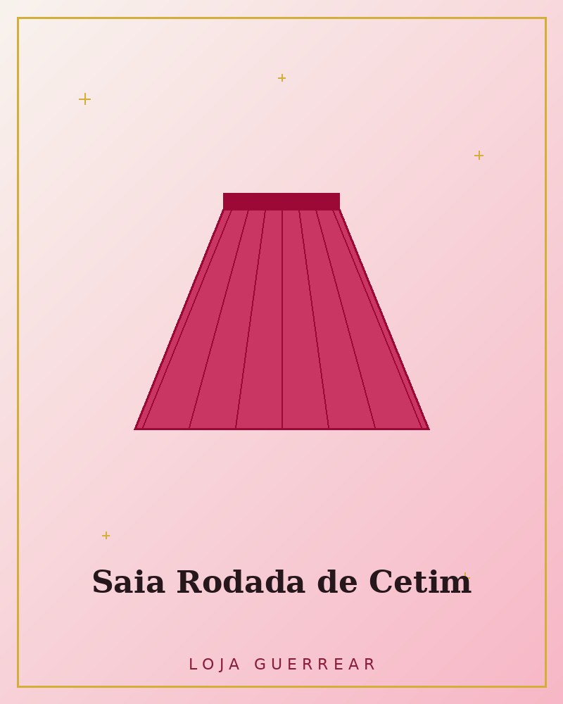 Saia Rodada de Cetim Rosa